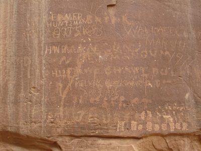Early traveler grafitti ... something from 1883 if it is...